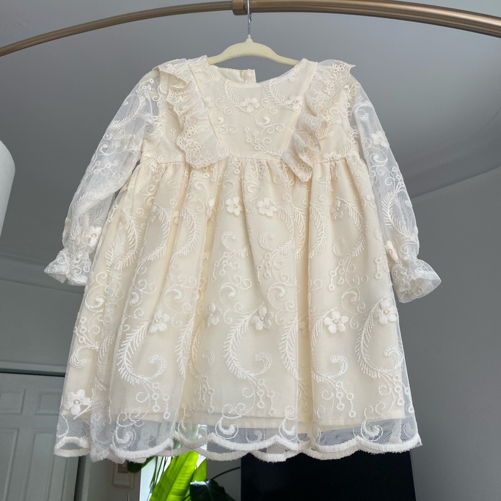 Baby Zara - White Cream Lace Special Event Dress